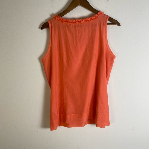 J Crew Size 8 Cotton Silk Blend Lightweight Tank Blouse Top Lined Peach Coral - Picture 7 of 12